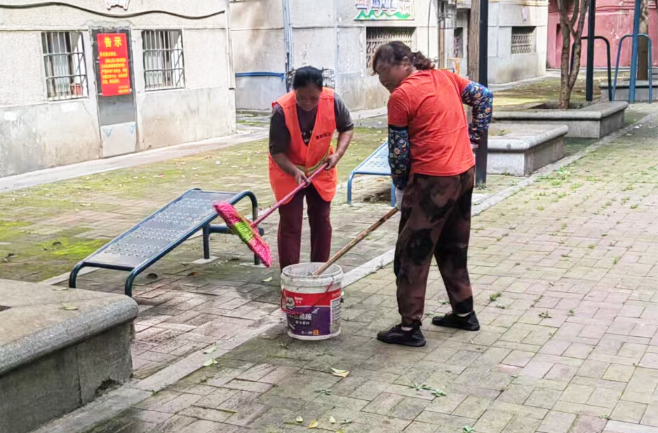 青苔成“拦路虎” 县环卫所为民解忧显担当