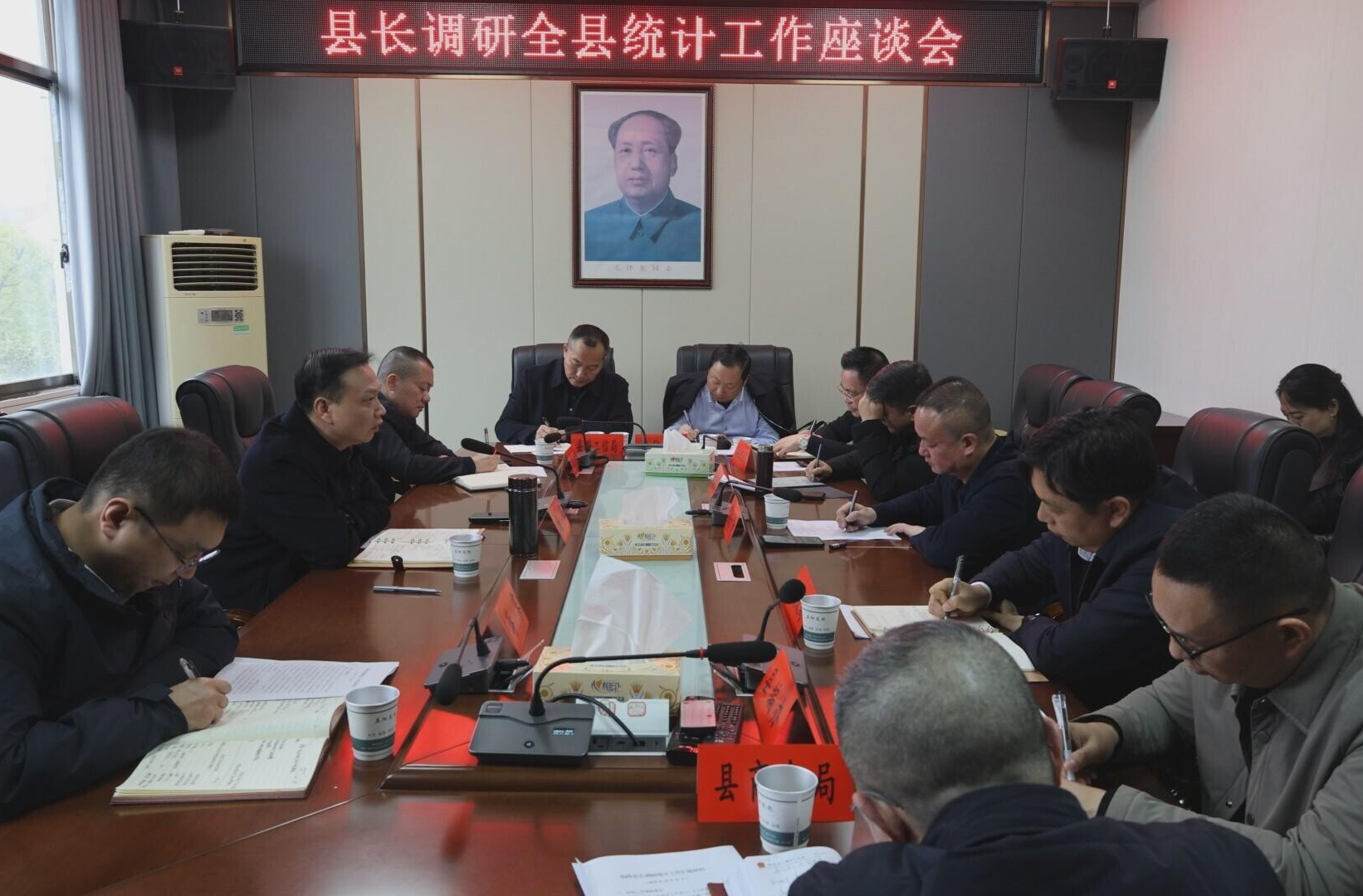 杨峰专题调研全县统计工作 以高质量统计服务全县发展大局