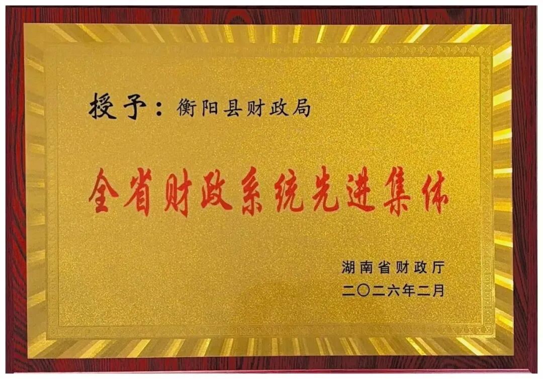 喜讯！衡阳县财政局荣获全省财政系统先进集体