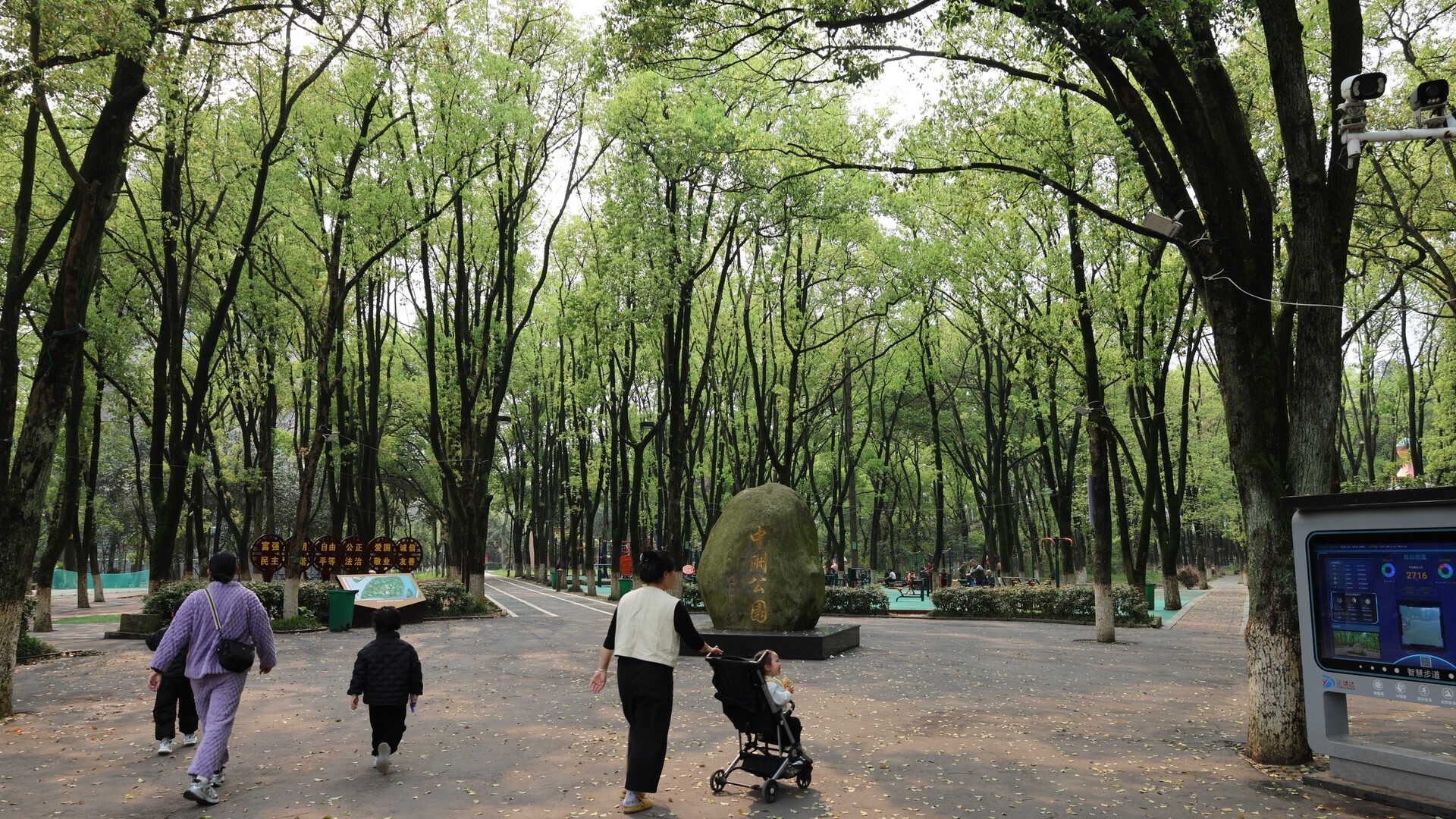 中洲公园春色浓 市民游乐享春光