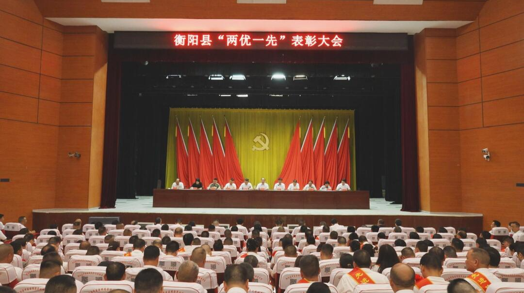 我县召开“两优一先”表彰大会 孙浩讲话 杨峰主持